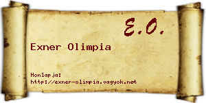 Exner Olimpia névjegykártya